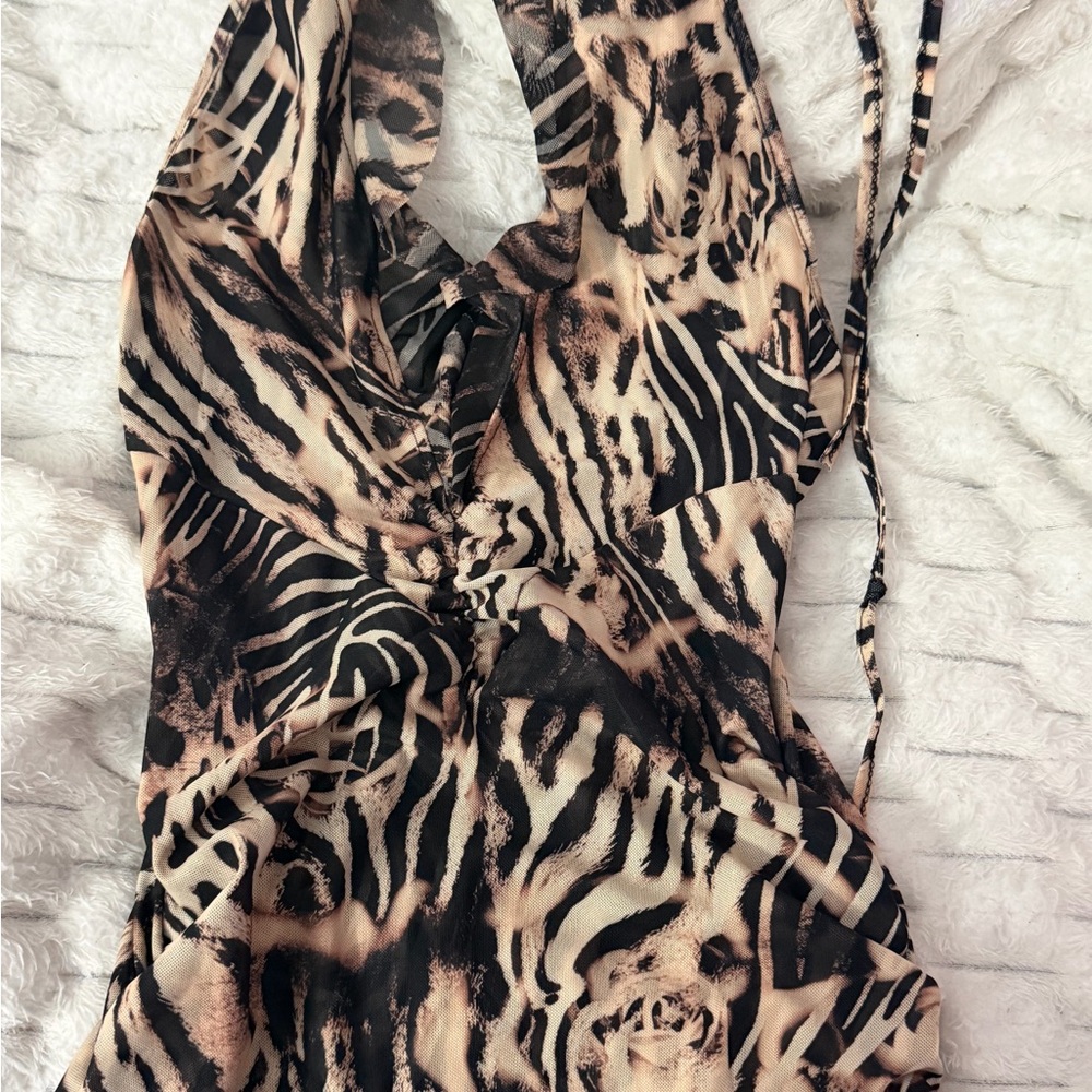 Animal Print Halter mini Dress murci